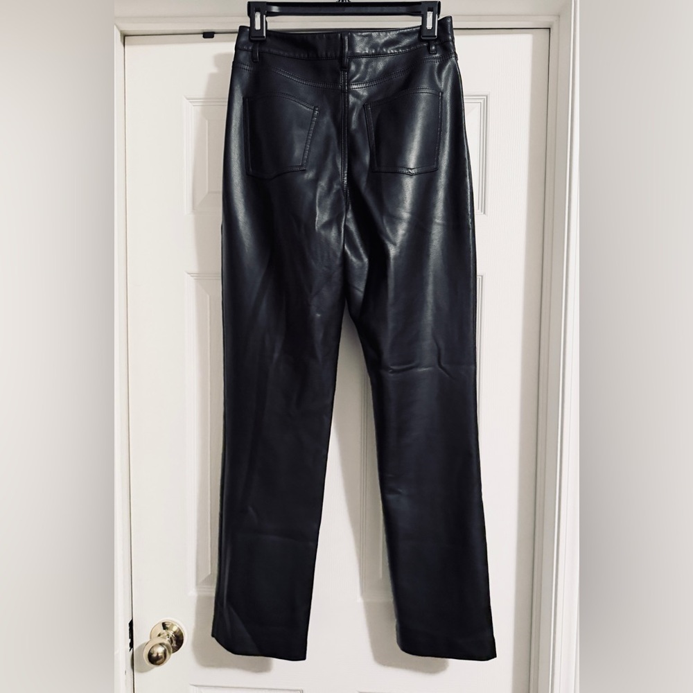NWOT OAK + FORT Black Leather Pants - Picture 5 of 11